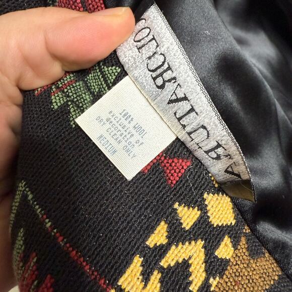 Vintage 90s Southwestern/Western Wool Jacket Red Green Yellow Women’s Medium - Picture 7 of 8